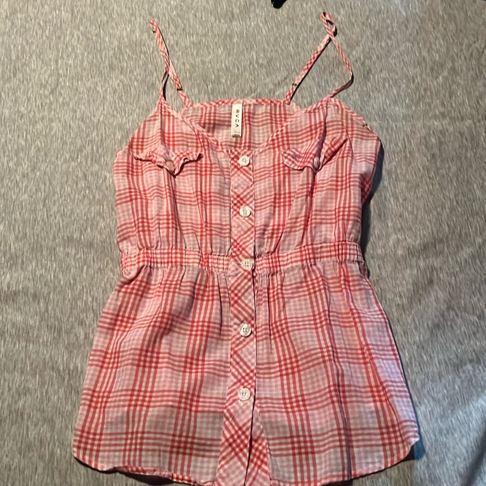 Pink plaid RVCA tank